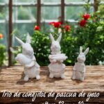 CASa RUSTUCA TRIO CONEJITOS DE PASCUA YESO colorTRIO CONEJITOS DE PASCUA YESO SIN COLOR